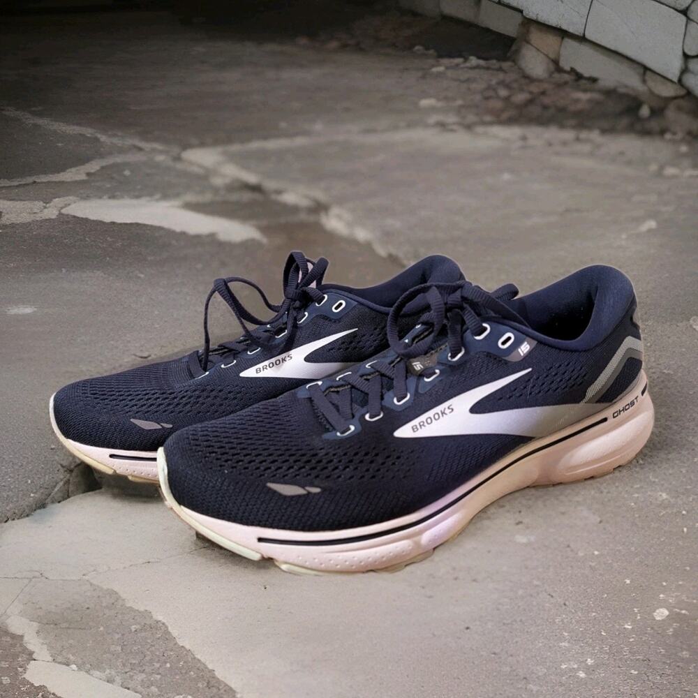Brooks Ghost 15 Womens 9.5 Blue Athletic Running Shoes Sneakers 1203801B450 GUC